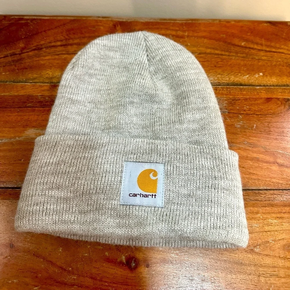 Carhartt Men's Knit Cuffed Beanie Heather Gray Watch Hat - Picture 1 of 6